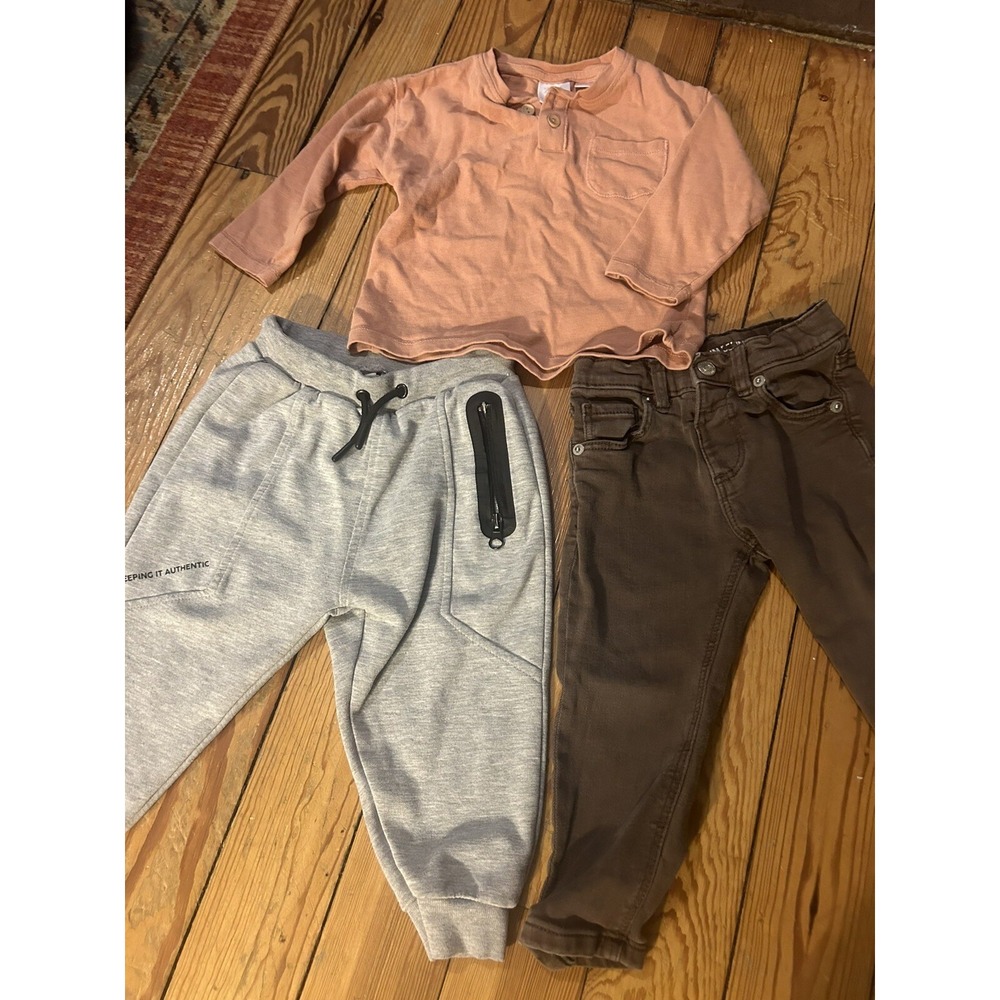ZARA Boys Infant Clothing Lot Jeans Long Sleeve Shirt 12-18 Months Toddler